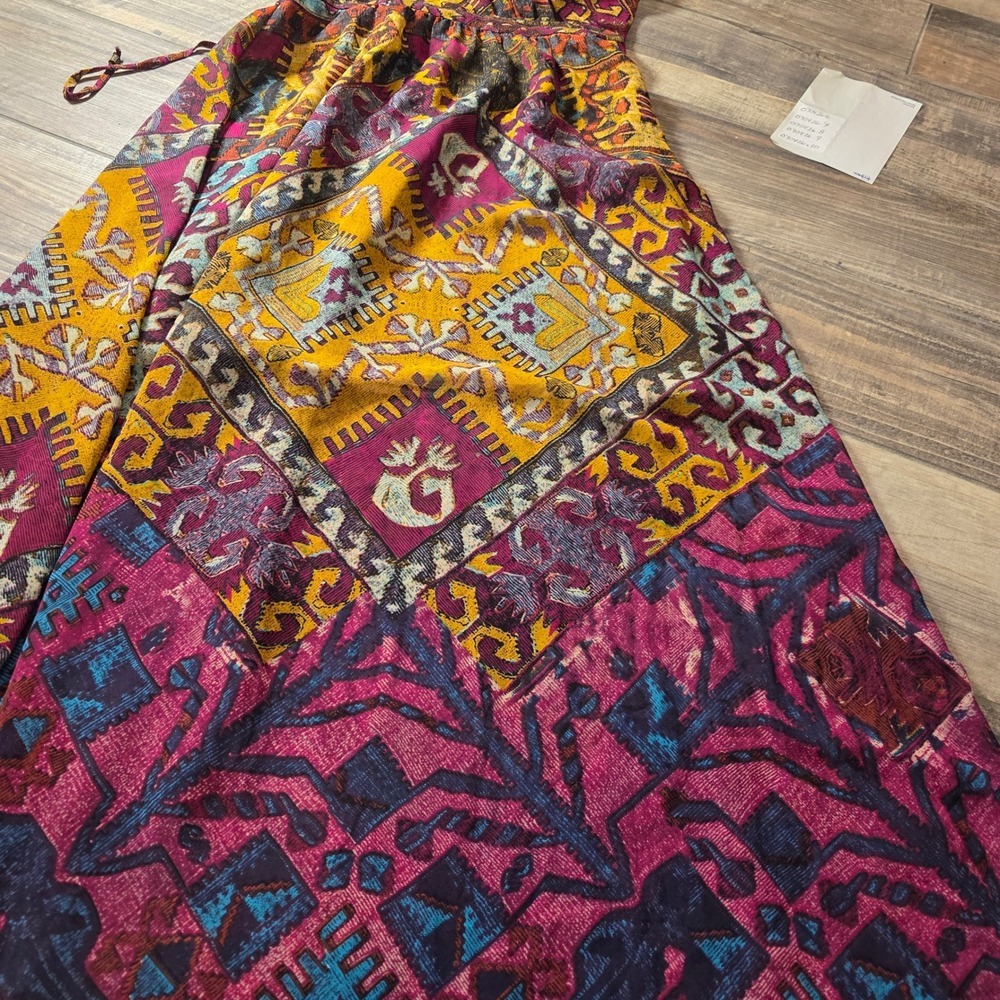 O'Neill Womns Geometric Paisley Lace Up Back Sleeveless Maxi Dress Multi SizeMed